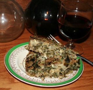 Quinoa Quiche with Spring Greens and wine