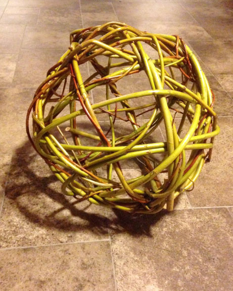 Hand-woven willow ball.