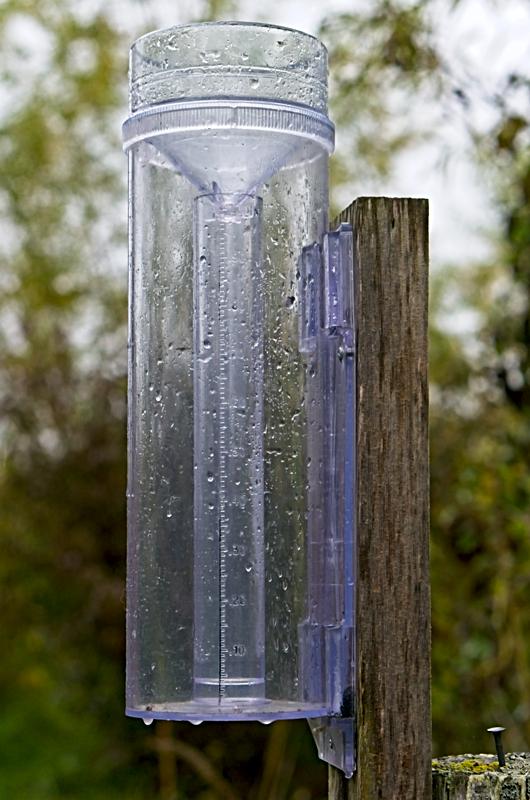 Rain gauge at Barbolian Fields for measuring daily / water year precipitation
