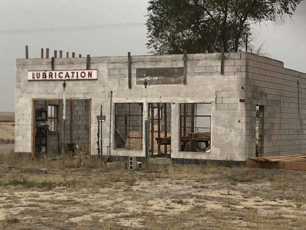 Abandoned service station at site of nuclear meltdown. Atomic City, ID