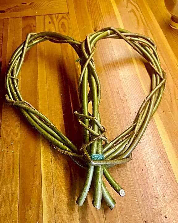 Basic base to willow heart wreath