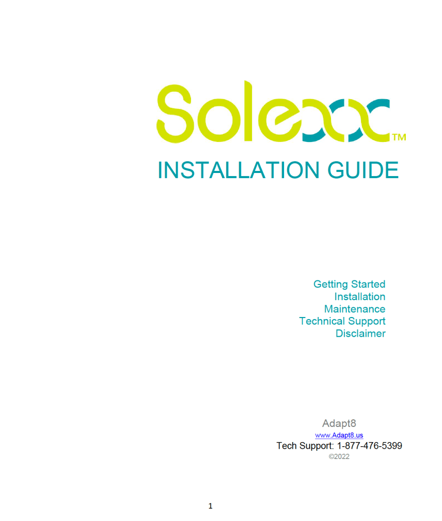 2022 Solexx Installation Guide