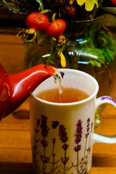 a cup of herbal tea
