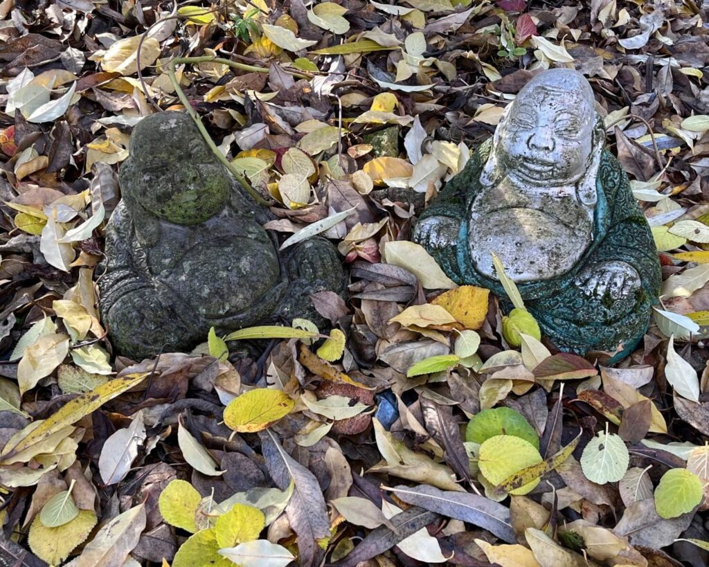 Stone Buddhas in the garden