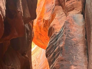 Buckskin Gulch, bright orange light