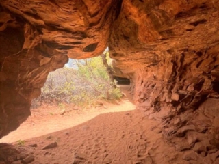 Red rock cave, south of Moab, UT