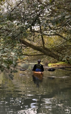 Paddling up the Dungeness River